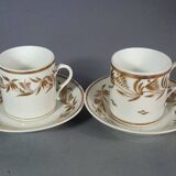 Antique coffee service: jug + 2 cups, old Paris porcelain, 19th century C657