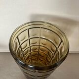 Vase art deco jaune ambre verre