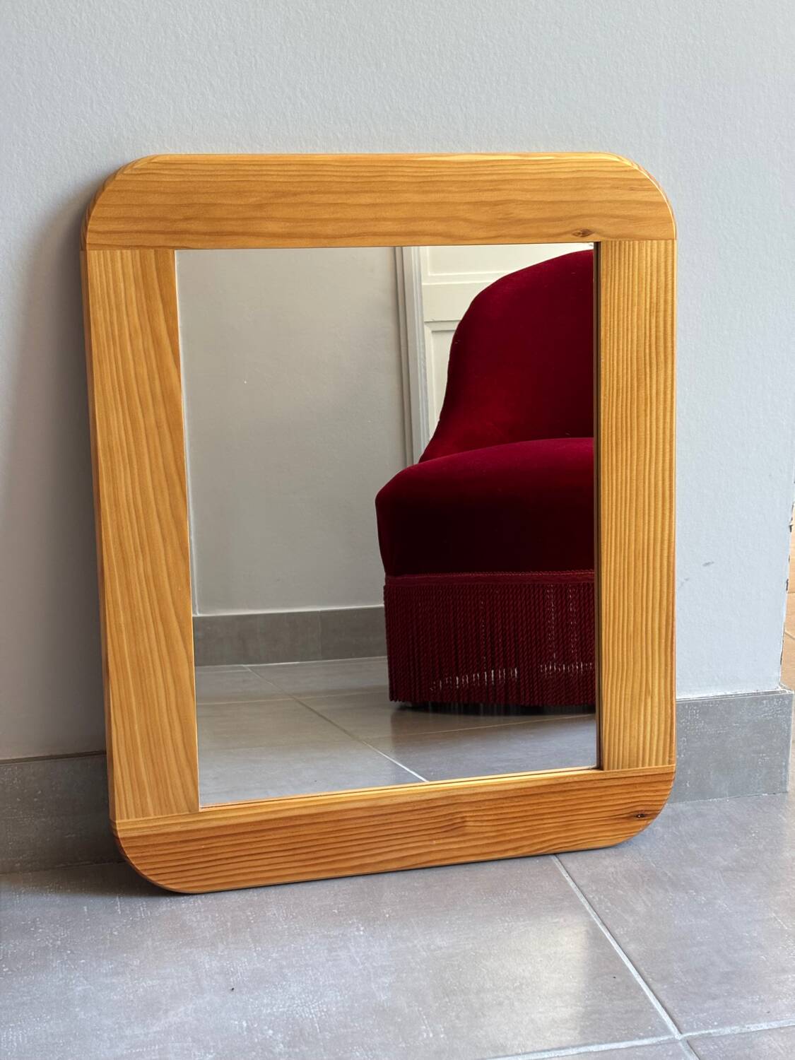 Pine mirror from the 1970s
