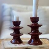 Colorful burgundy red designer candlestick holder