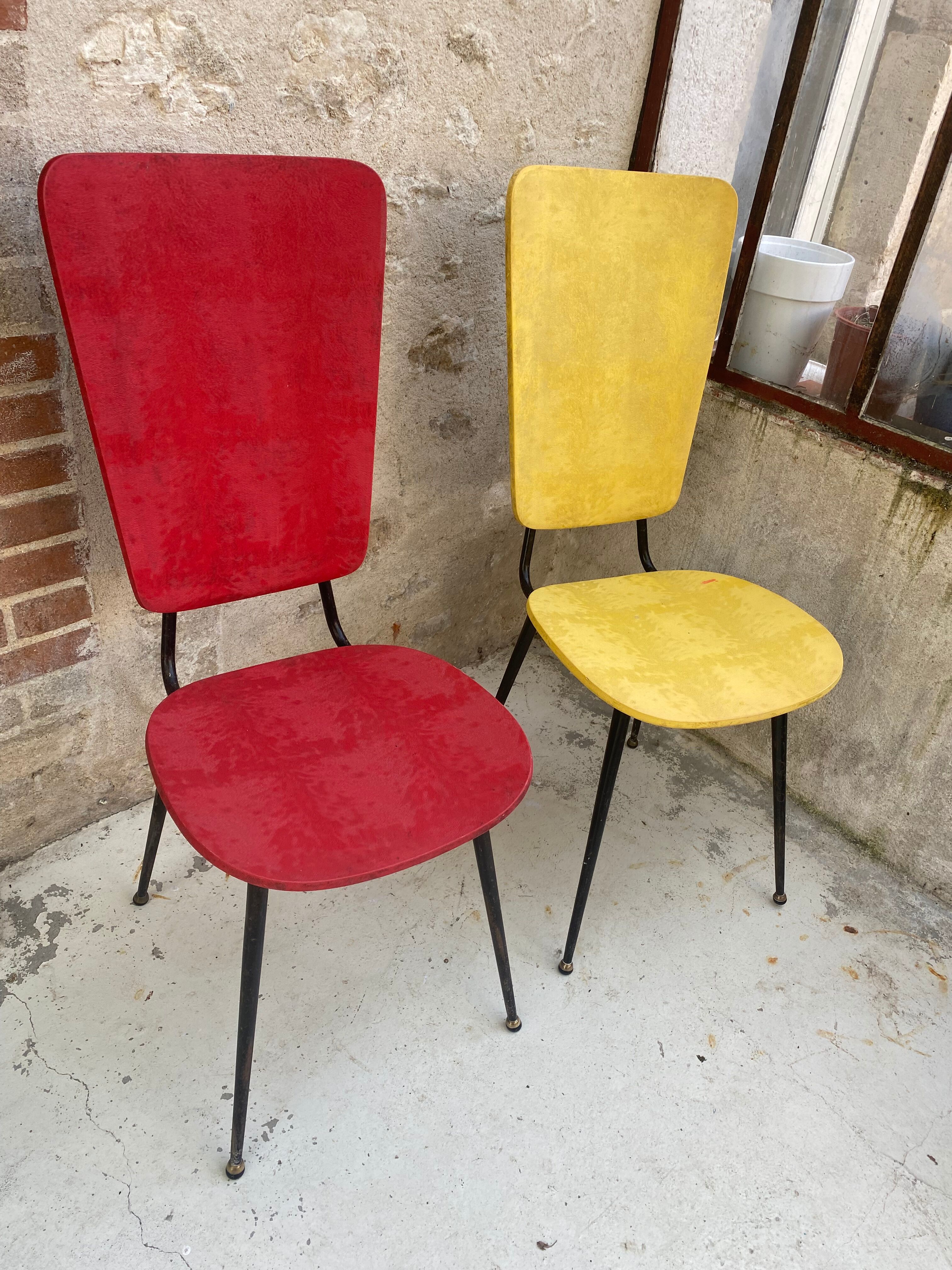 Pair of chairs skaï 1950/60