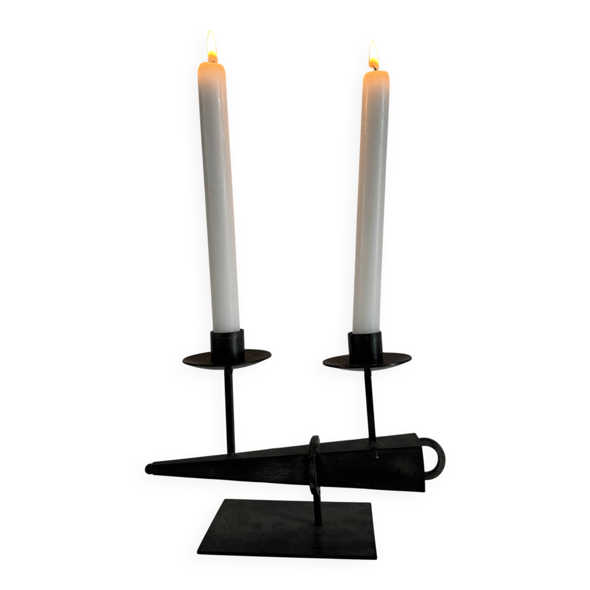 Vintage French Brualist Candelabra