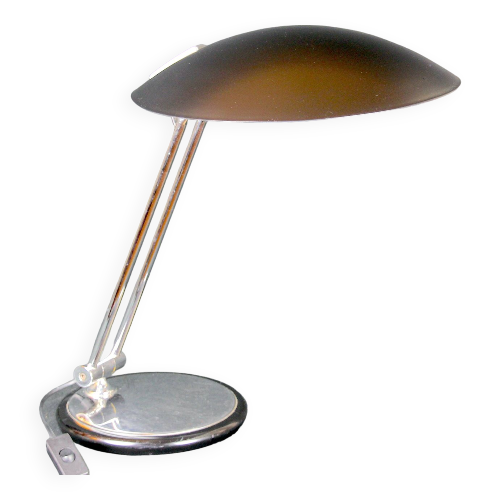 Aluminor, Desk lamp, black and chrome, Modern Space Age, 1970s