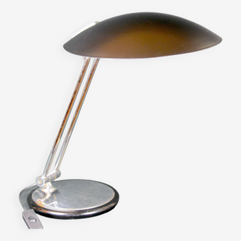 Aluminor, Lampe de bureau, noire et chromée,  Modern Space Age, années 1970