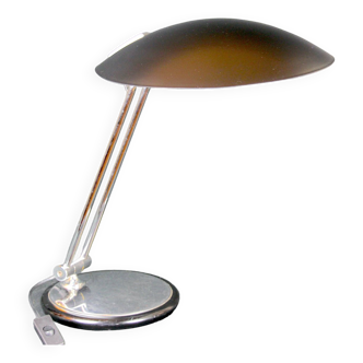 Aluminor, Lampe de bureau, noire et chromée,  Modern Space Age, années 1970