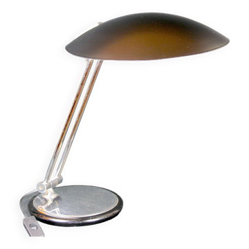 Aluminor, Lampe de bureau, noire et chromée,  Modern Space Age, années 1970