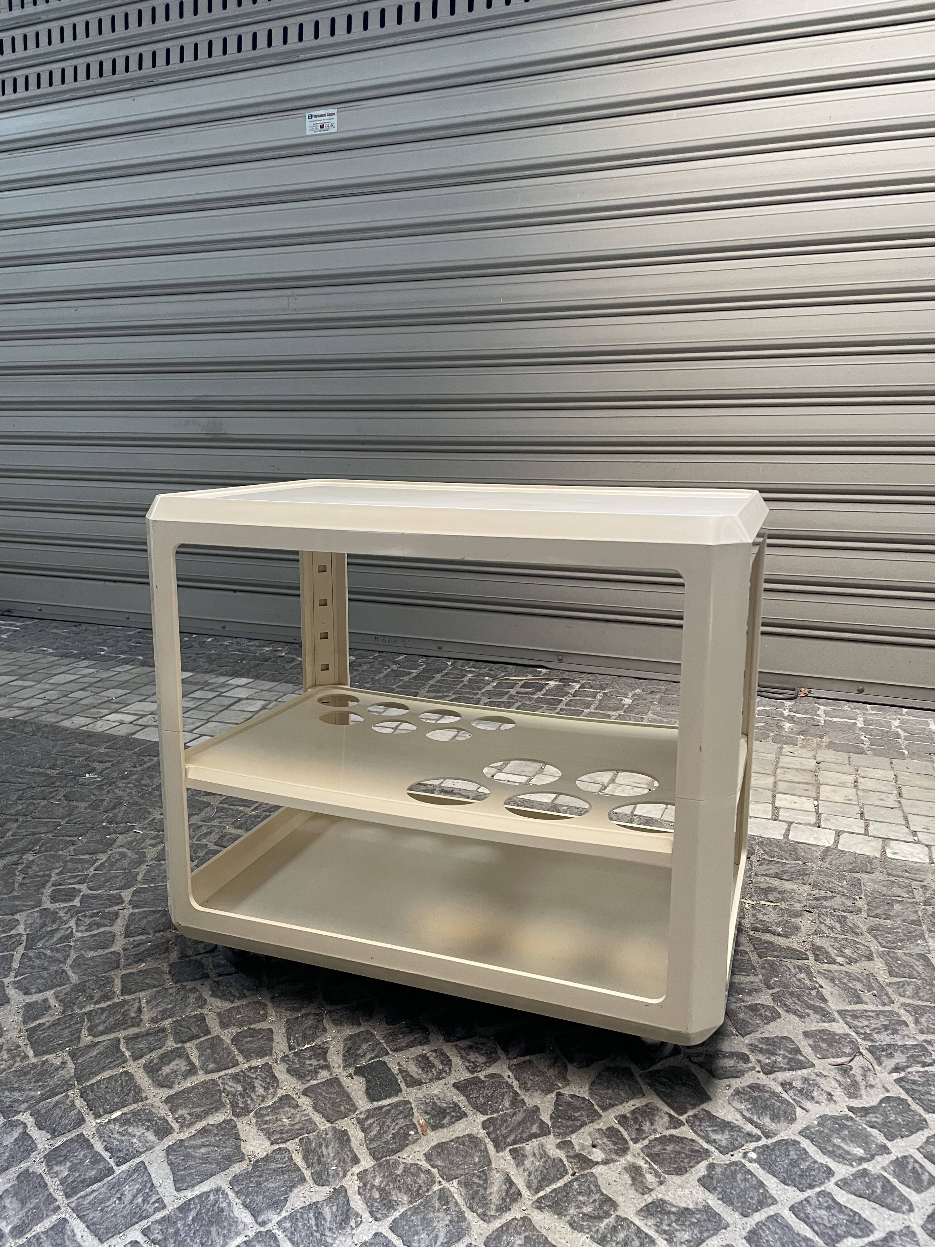 Kartell white ABS bar cart