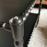 Vintage black rolling serving cart