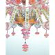 Luxury Pink and Transparent Venetian Murano Glass Chandelier