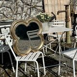 Clover mirror in patinated gold metal Diam 66 cm
