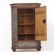 Rustic Farmhouse Folk Art Painted Bridal Cabinet 1834
