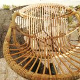 Vintage rattan armchair pair