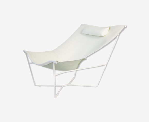David Weeks for Habitat Semana White Leather Sling Chair