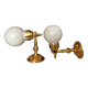 Brass and opal glass wall lights