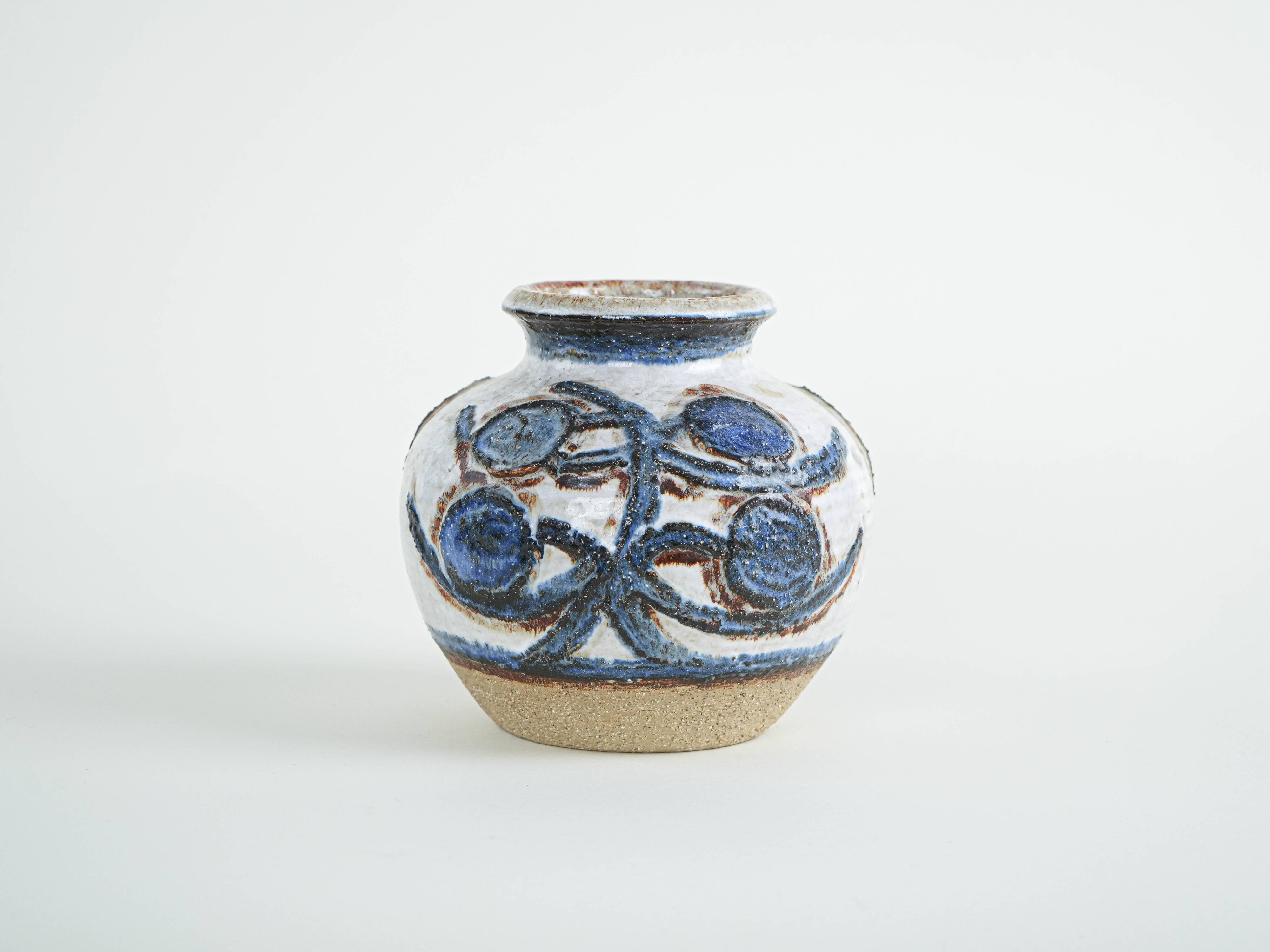 Ceramic vase, Danish design, 1960s, manufactured by Søholm