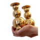 Pair of Swedish Brass Candle Holders, Mid-Century Style, Signed Gusum, Dated 1982