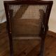 Fauteuil de planteur/colonial en bois foncé et cannage Reproduction 1990's