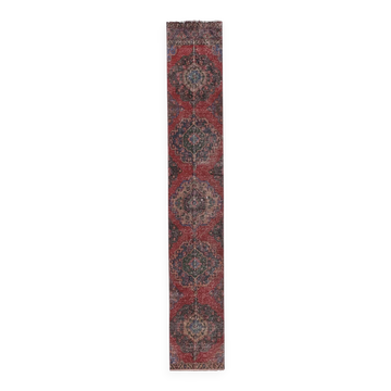 Vintage Turkish hallway rug 63x370 cm