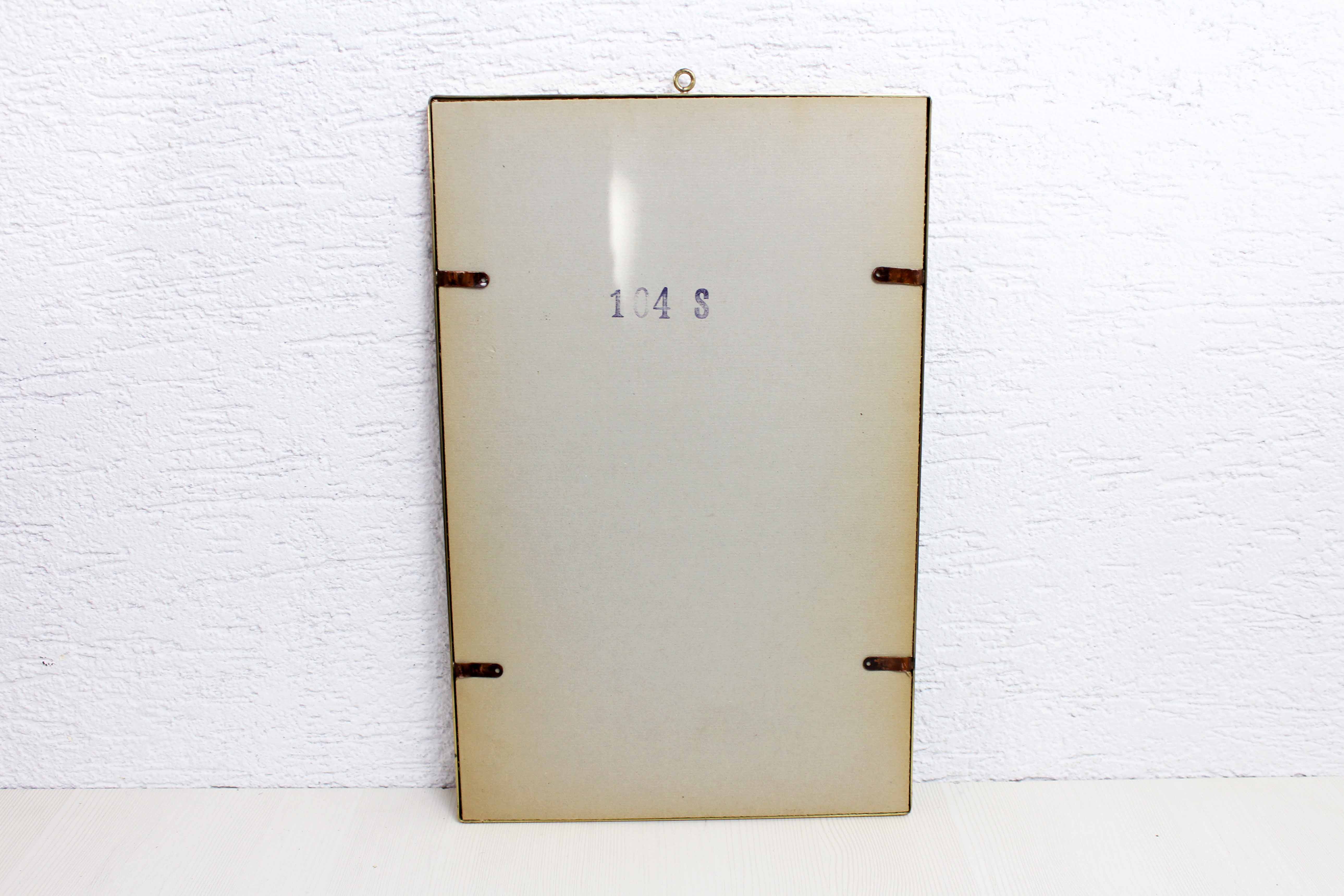 Vintage brass mirror, 45x29 cm
