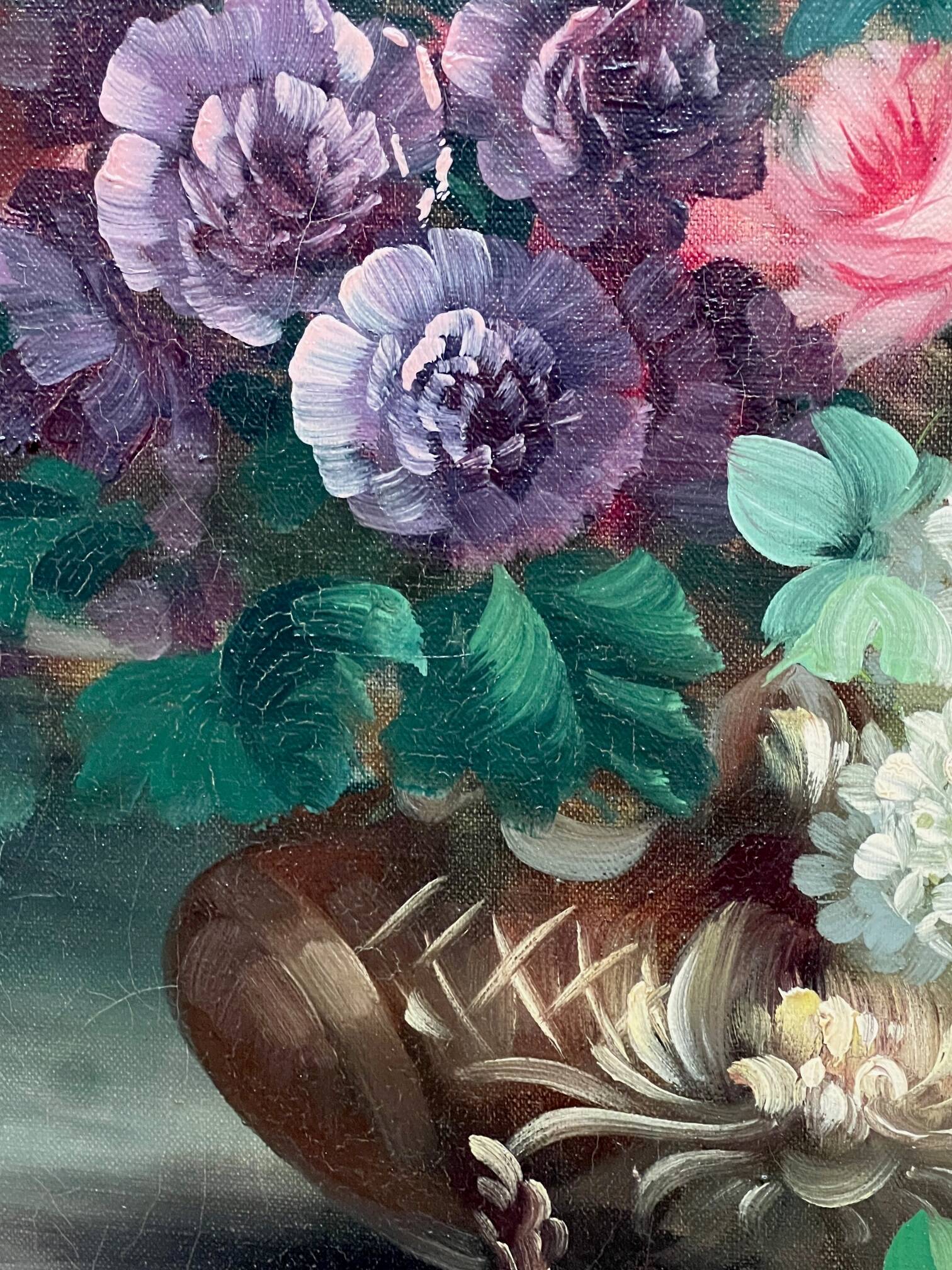 Antique still life with flowers