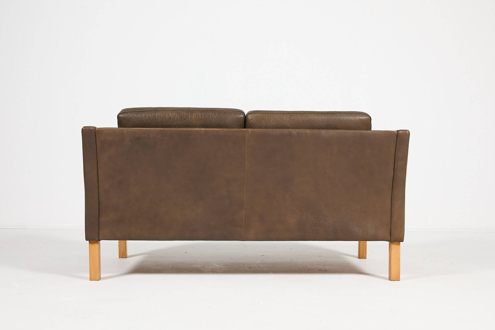 Two seat brown leather sofa from Vemb, 1980’s Denmark