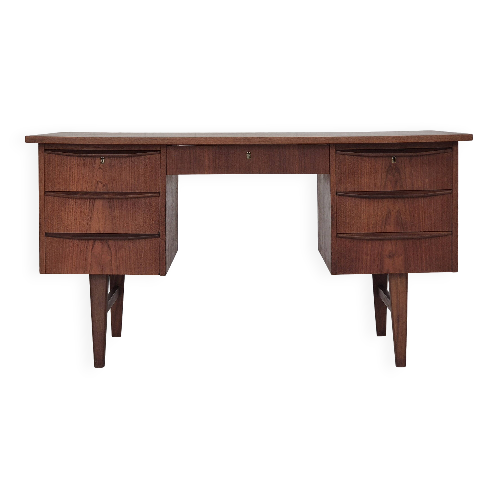 1960s, Danish teak wood desk, drawers.