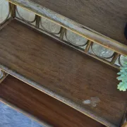 Set of 2 vintage bamboo rattan bedside shelves