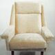 Beige velvet armchair Danish The Moderns