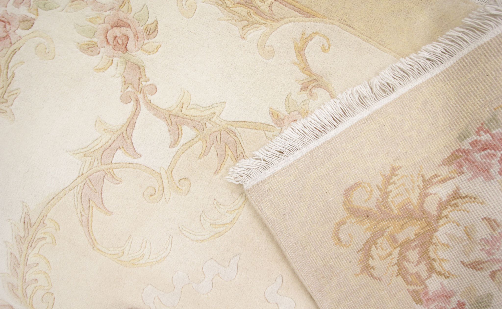 Tapis de laine chinoise orientale de crème fait main 124x182cm