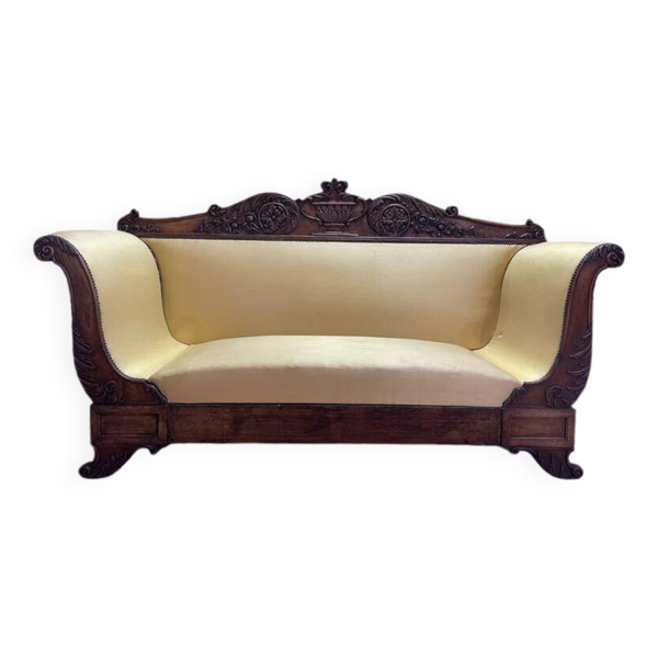 Banquette époque Restauration en acajou