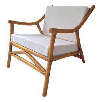 Bamboo and terry fabric armchair