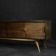 Mid-Century Scandinavian Classic Modern Birch Sideboard with Walnut Front, 1960s
