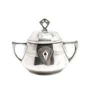 Art Nouveau sugar bowl, silver-plated brass, WMF, Germany, early 20th century