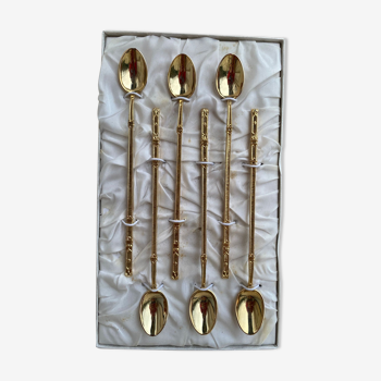 6 golden teaspoons/tea spoons