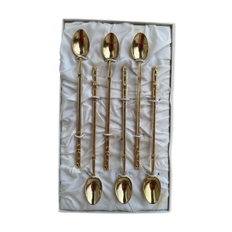 6 golden teaspoons/tea spoons