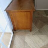 Vintage modernist desk - 5 drawers - shelf - 1950s - closure mechanism