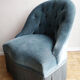 Armchair in blue velvet