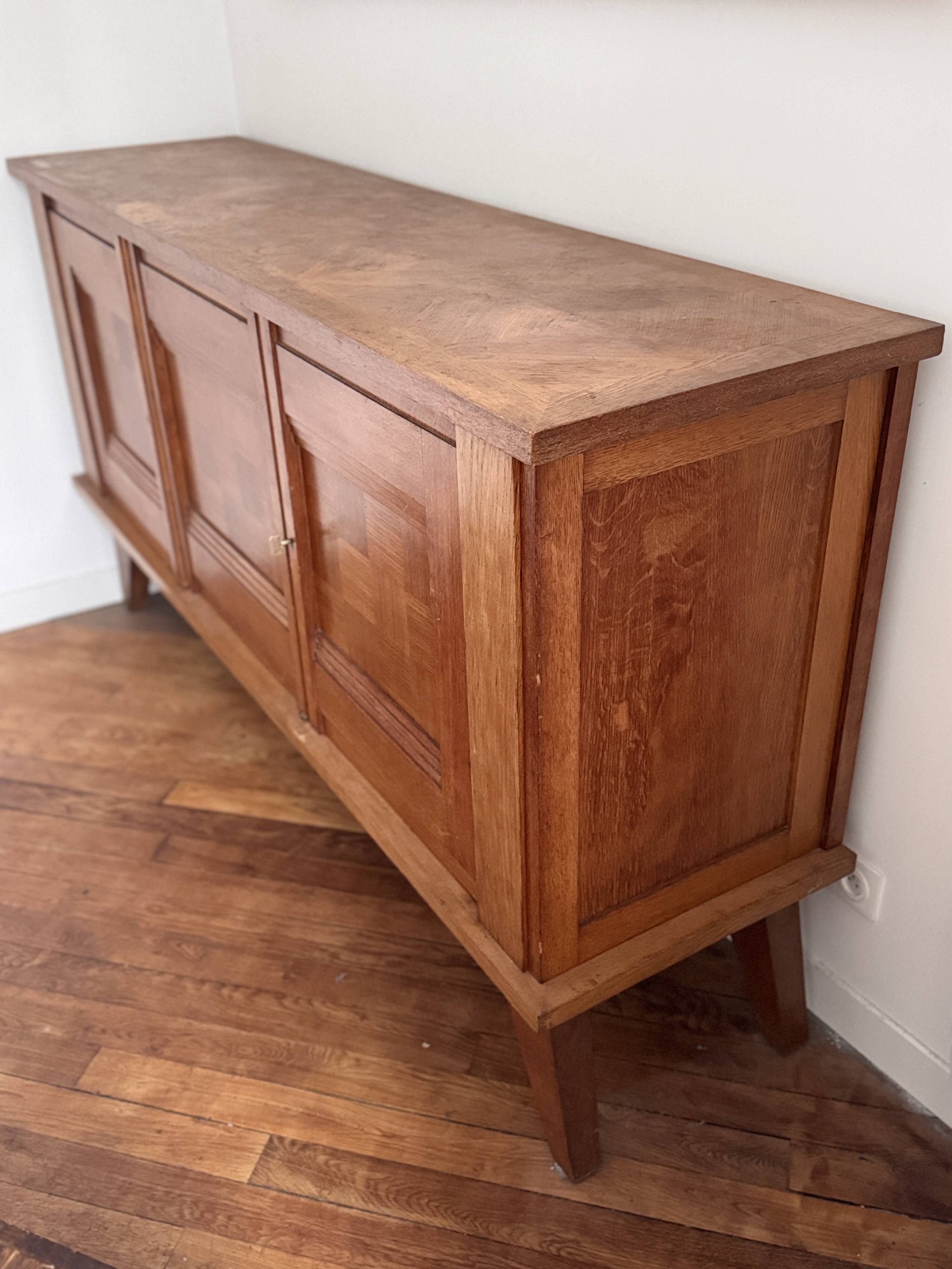 Magnificent enfilade buffet bahut gaston poisson in solid wood.