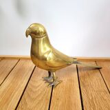 Bird statuette in brass parrot parakeet