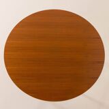 Scandinavian round teak table with hidden extension, 1970s