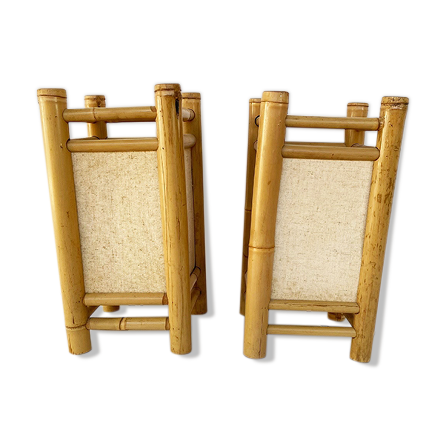 Pair of bamboo lamps