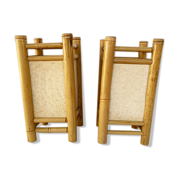 Pair of bamboo lamps