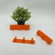 Set of tea towel hooks, vintage, kitchen, orange plastic