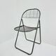 Niels Gammelgaard for Ikea grey wire metal folding chair, 1970s