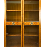Cabinet Art Déco avec portes en verre, bois variés, années 1930