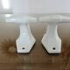 Pair of coat hooks, coat rack, in white porcelain, art deco 30s 40s