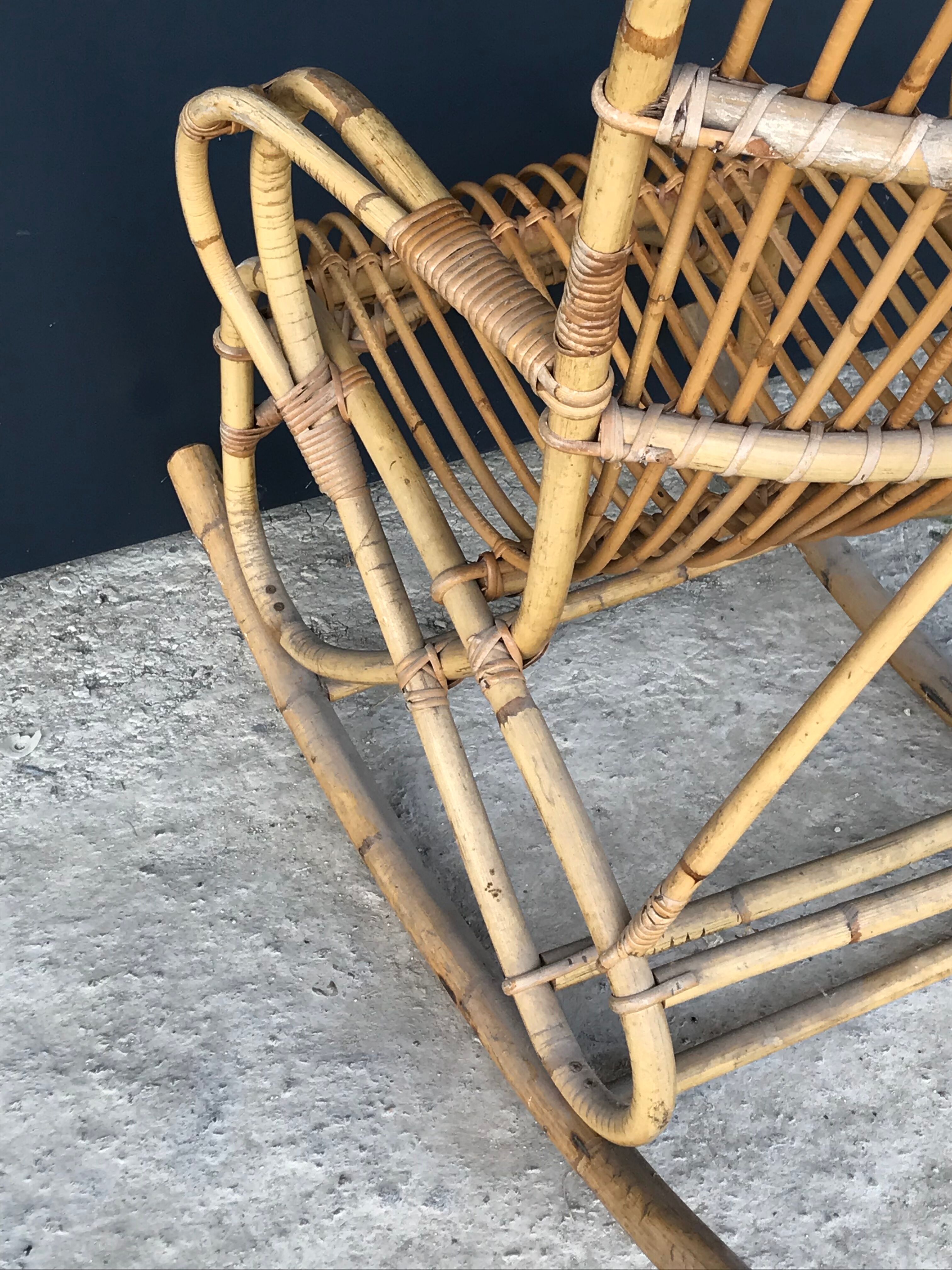 Rattan rocking-chair