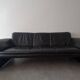 Canapé Leolux vintage en cuir 3 places – design années 80 (214 cm)