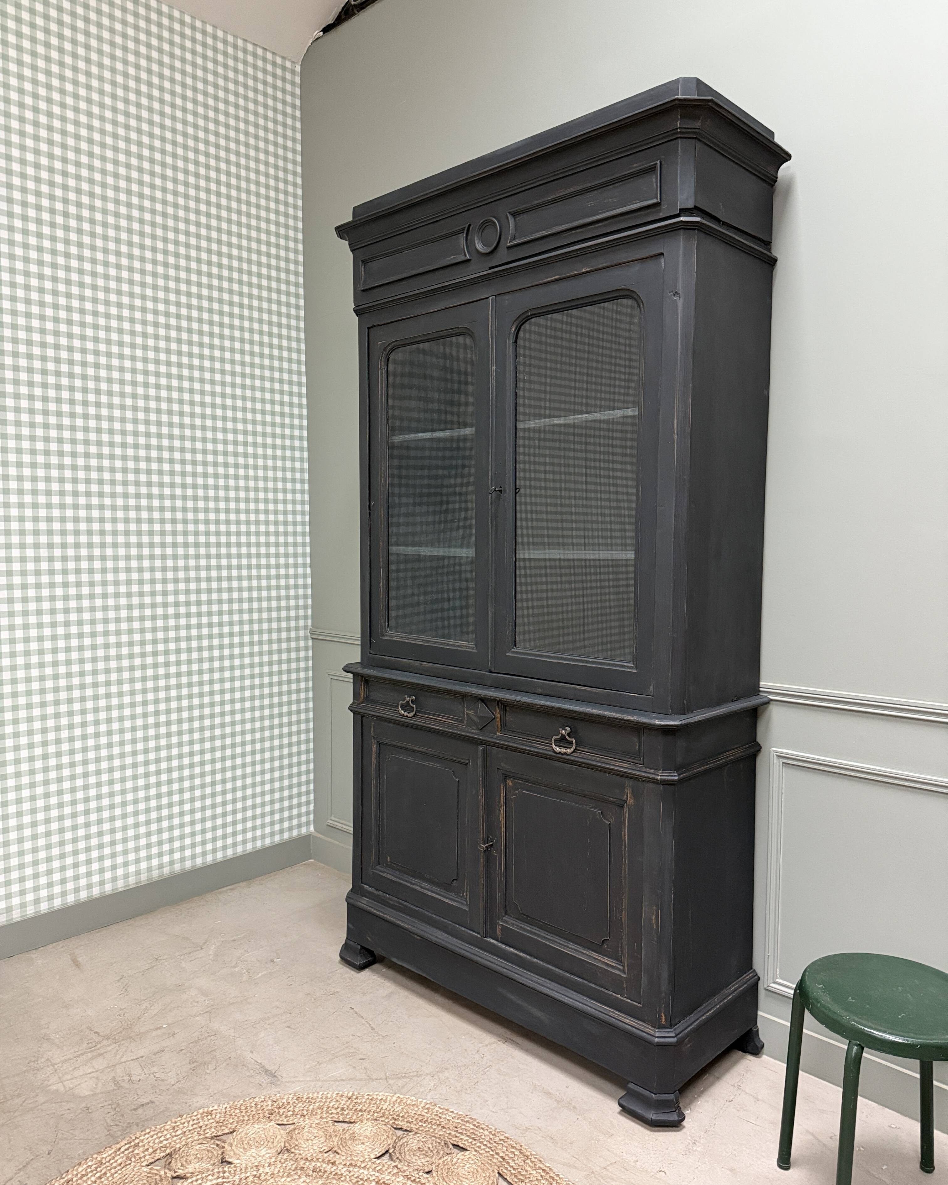 Louis-Philippe style black patina sideboard (restored)