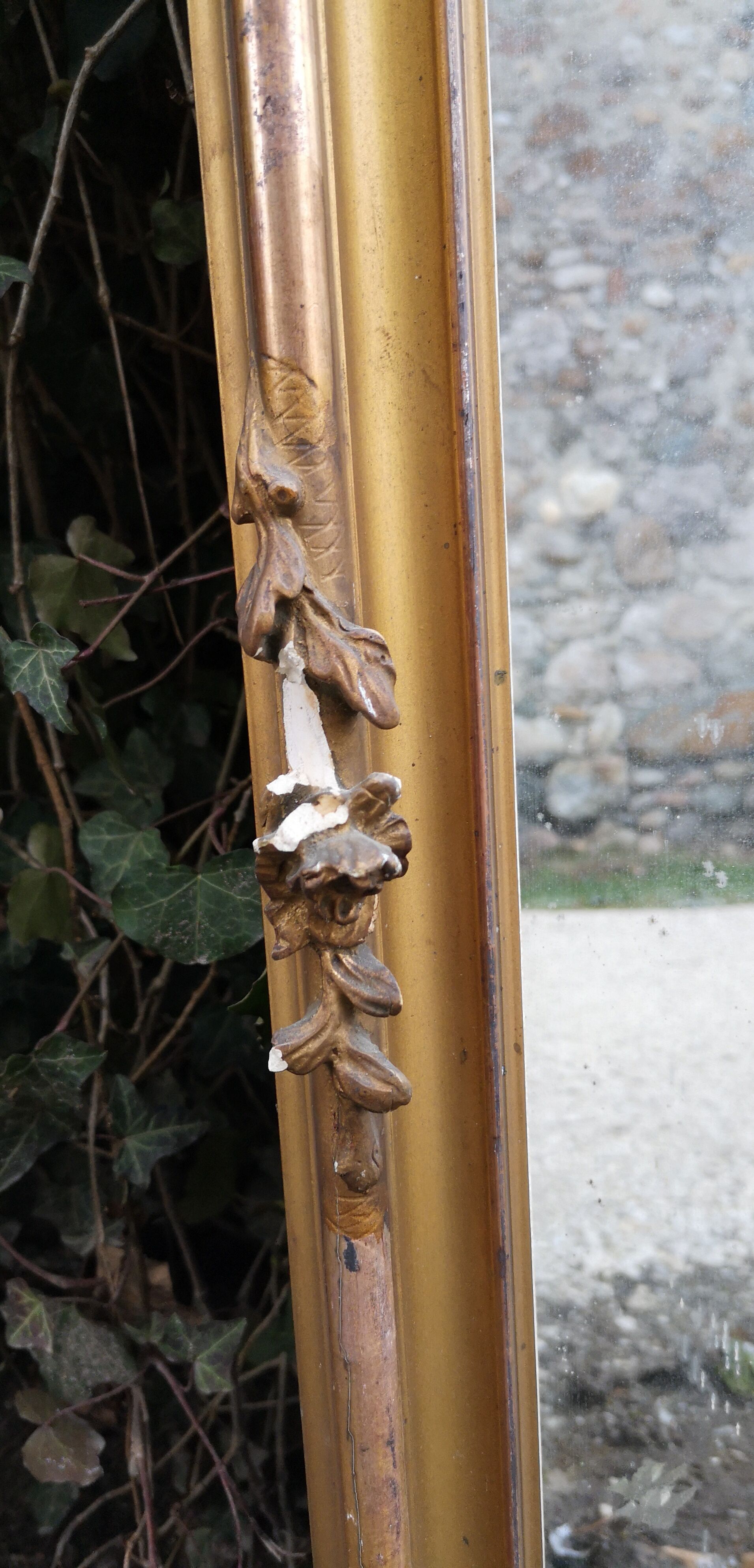 Large golden mirror style Rococo Louis XV 82x136cm